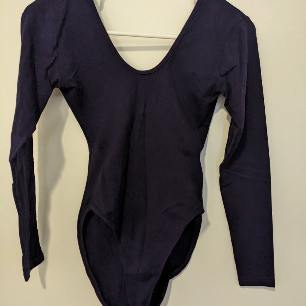 Deep purple long sleeve cotton body suit